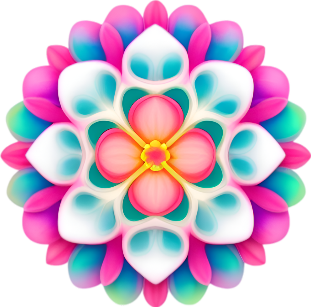AI generated Flower icon, close-up of a cute colorful flower icon. png
