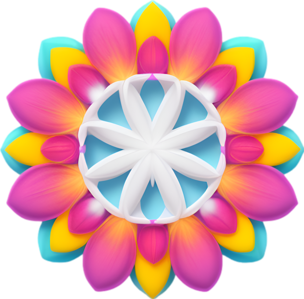 AI generated Flower icon, close-up of a cute colorful flower icon. png