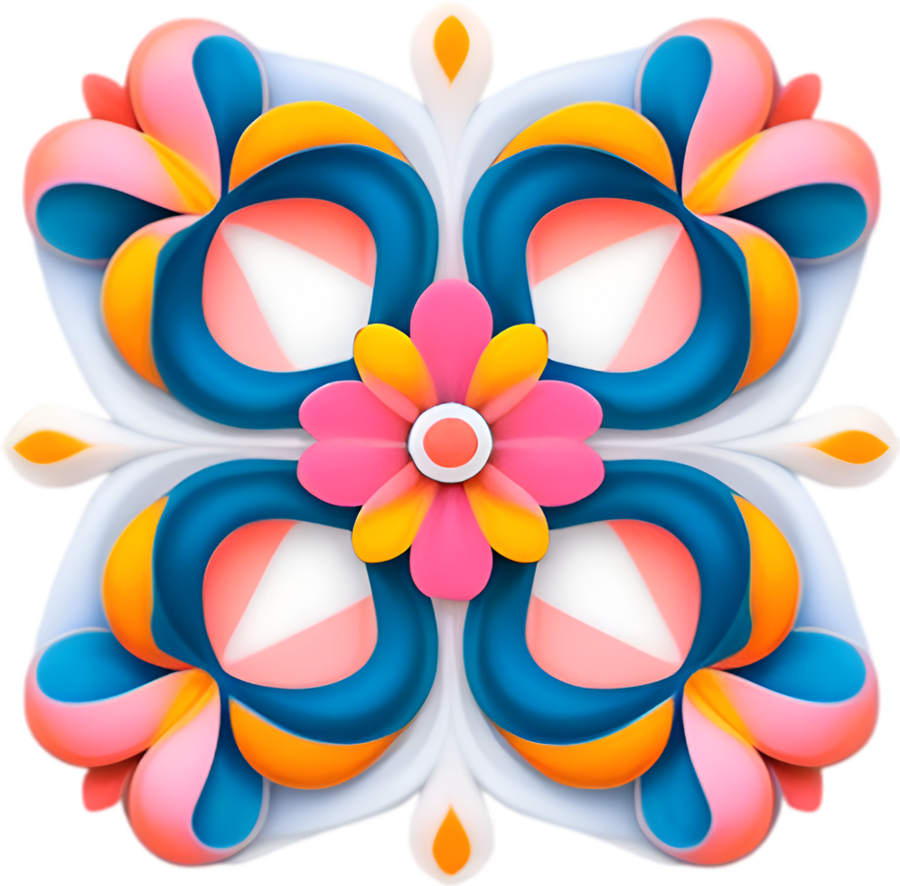 AI generated Flower icon, close-up of a cute colorful flower icon. png