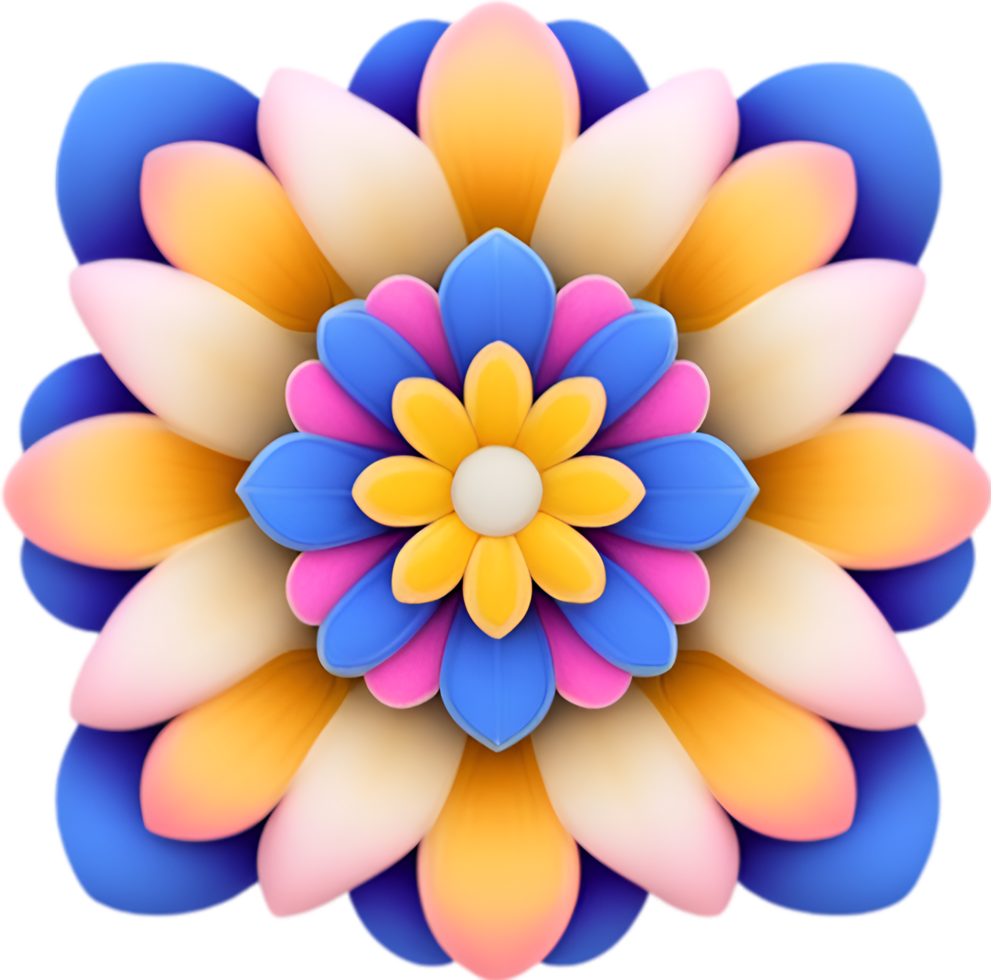 AI generated Flower icon, close-up of a cute colorful flower icon. png