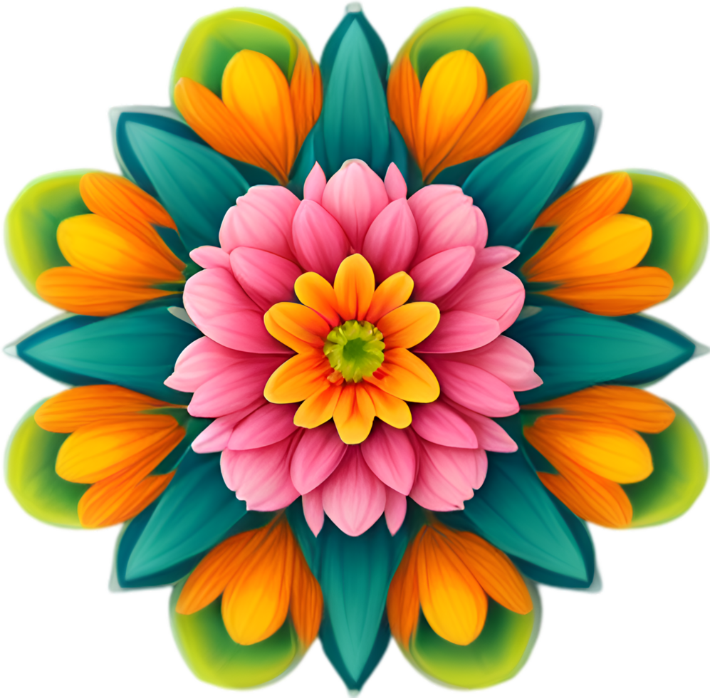 AI generated Flower icon, close-up of a cute colorful flower icon. png