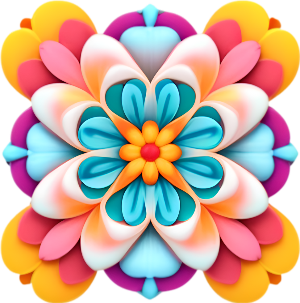 AI generated Flower icon, close-up of a cute colorful flower icon. png