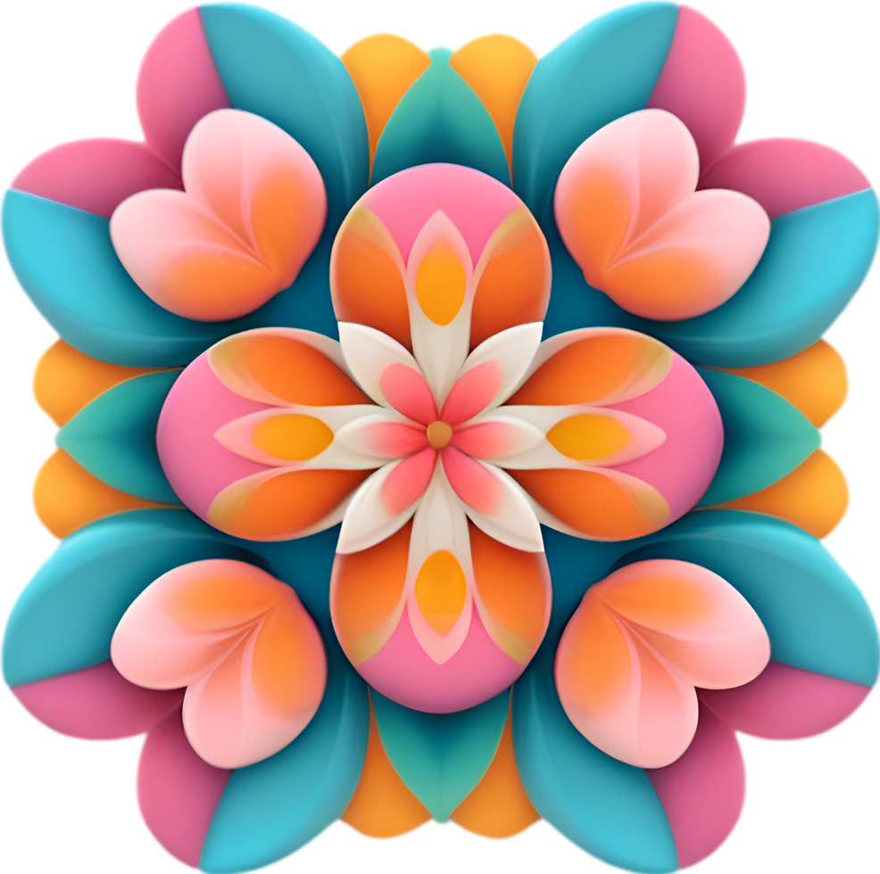 AI generated Flower icon, close-up of a cute colorful flower icon. png