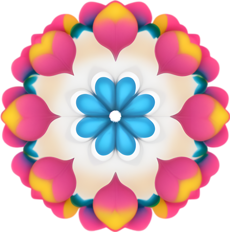 AI generated Flower icon, close-up of a cute colorful flower icon. png