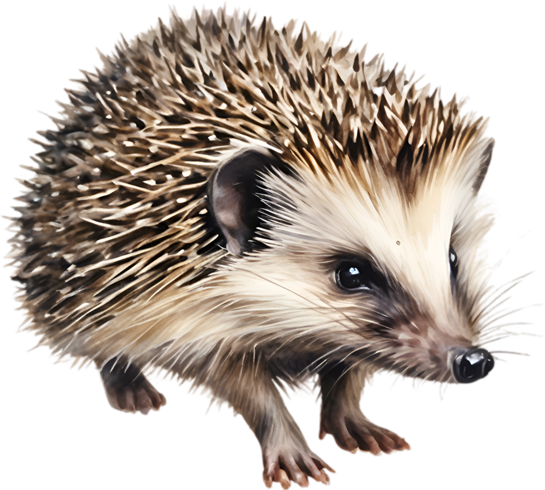 AI generated Common Hedgehog. Close-up image of Common Hedgehog. png