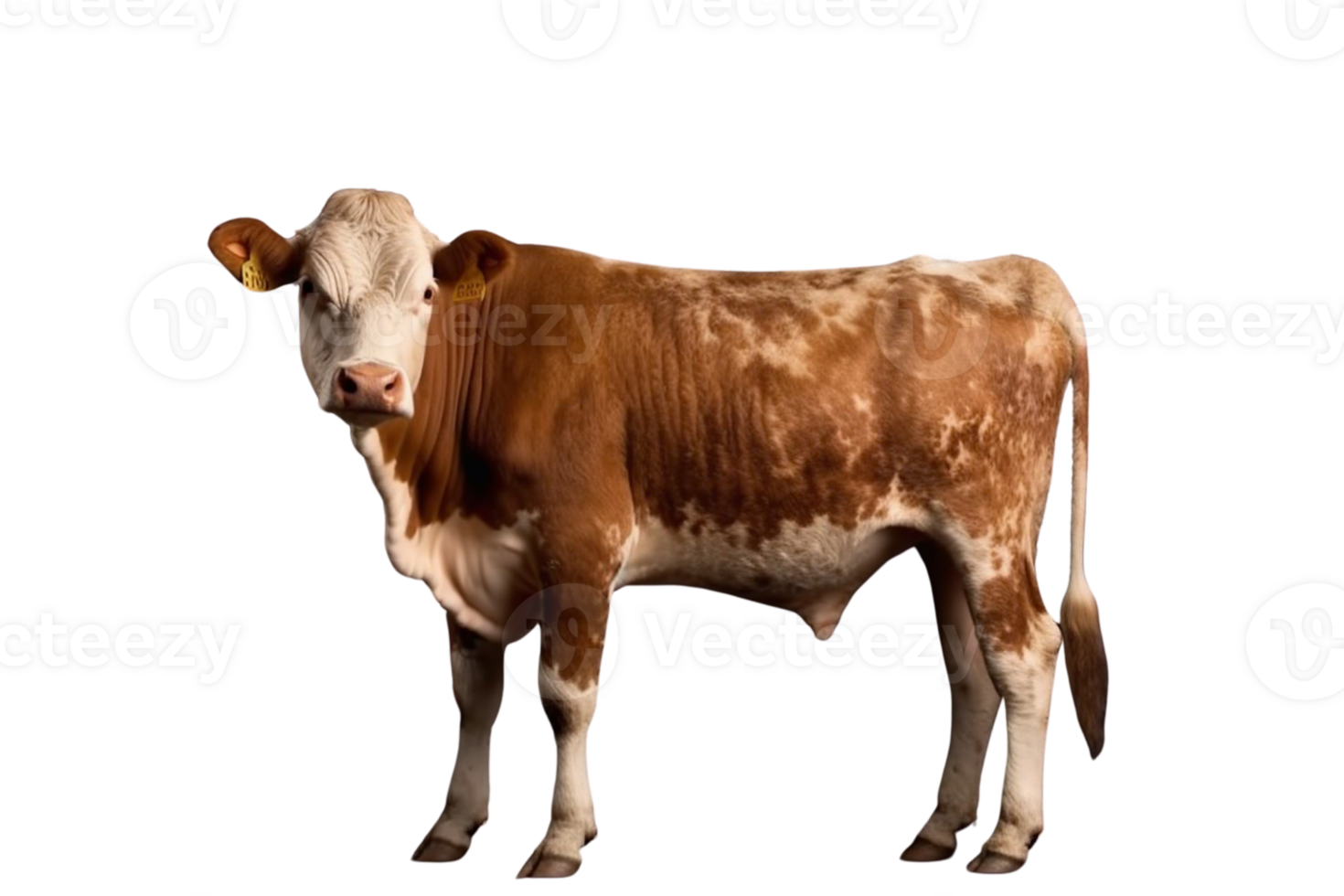 ai generado vaca png imagen con transparente antecedentes