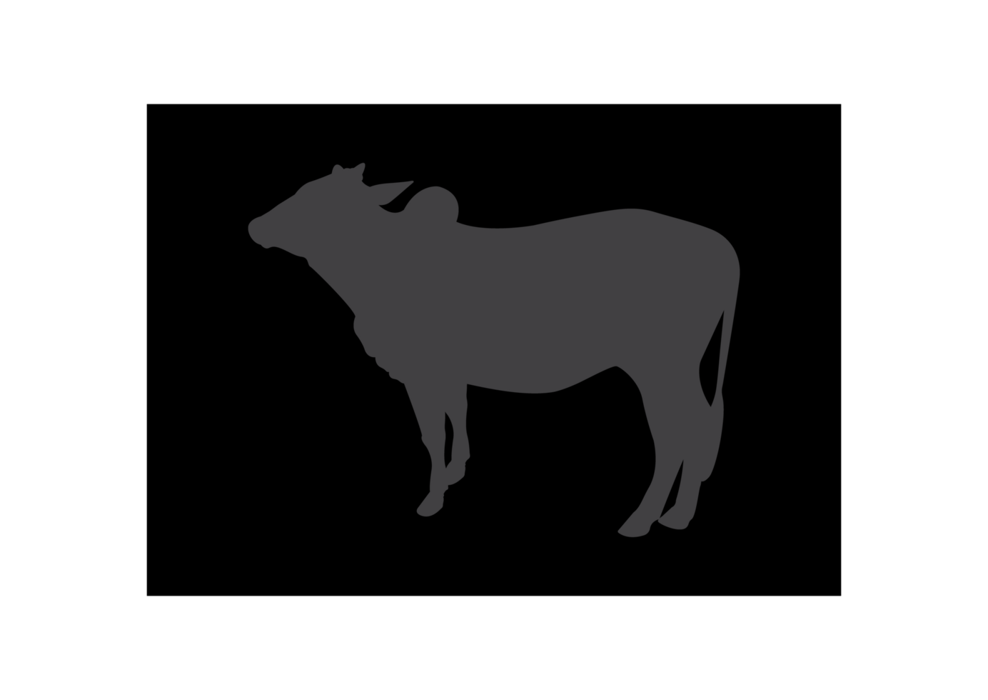 Elegant Silhouette of a Majestic Cow in Mocha Brown png