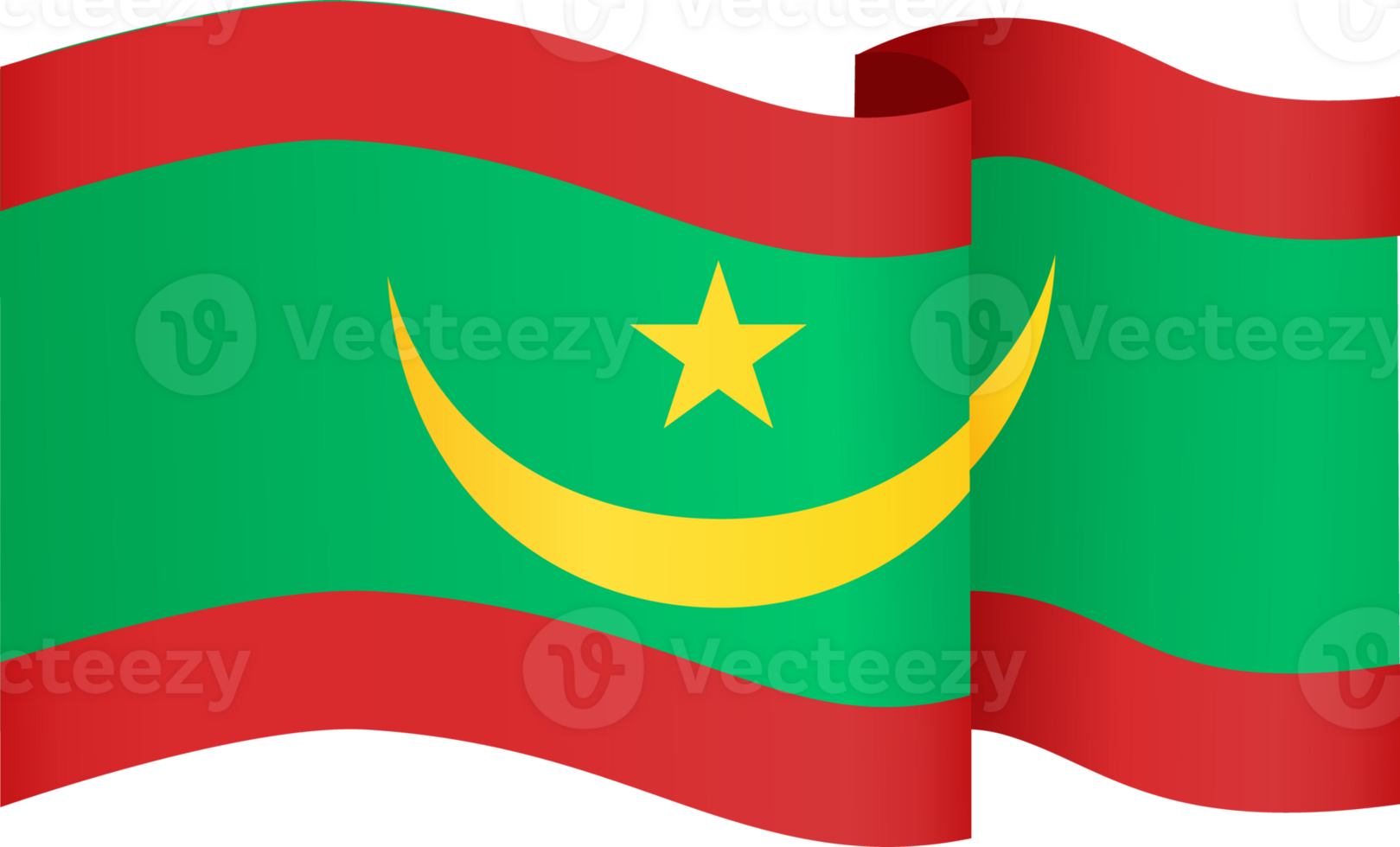 Mauritania  flag wave png