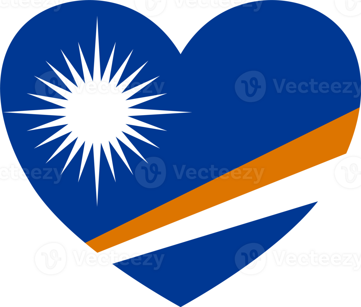 Marshall Islands flag heart shape png