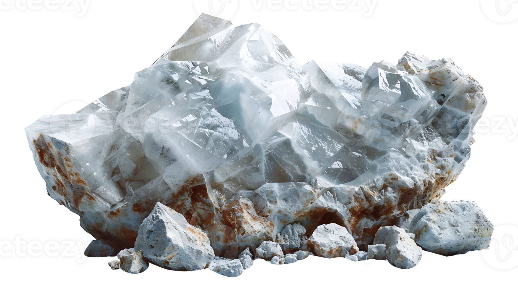AI generated Broken stone on a transparent background. Stone png