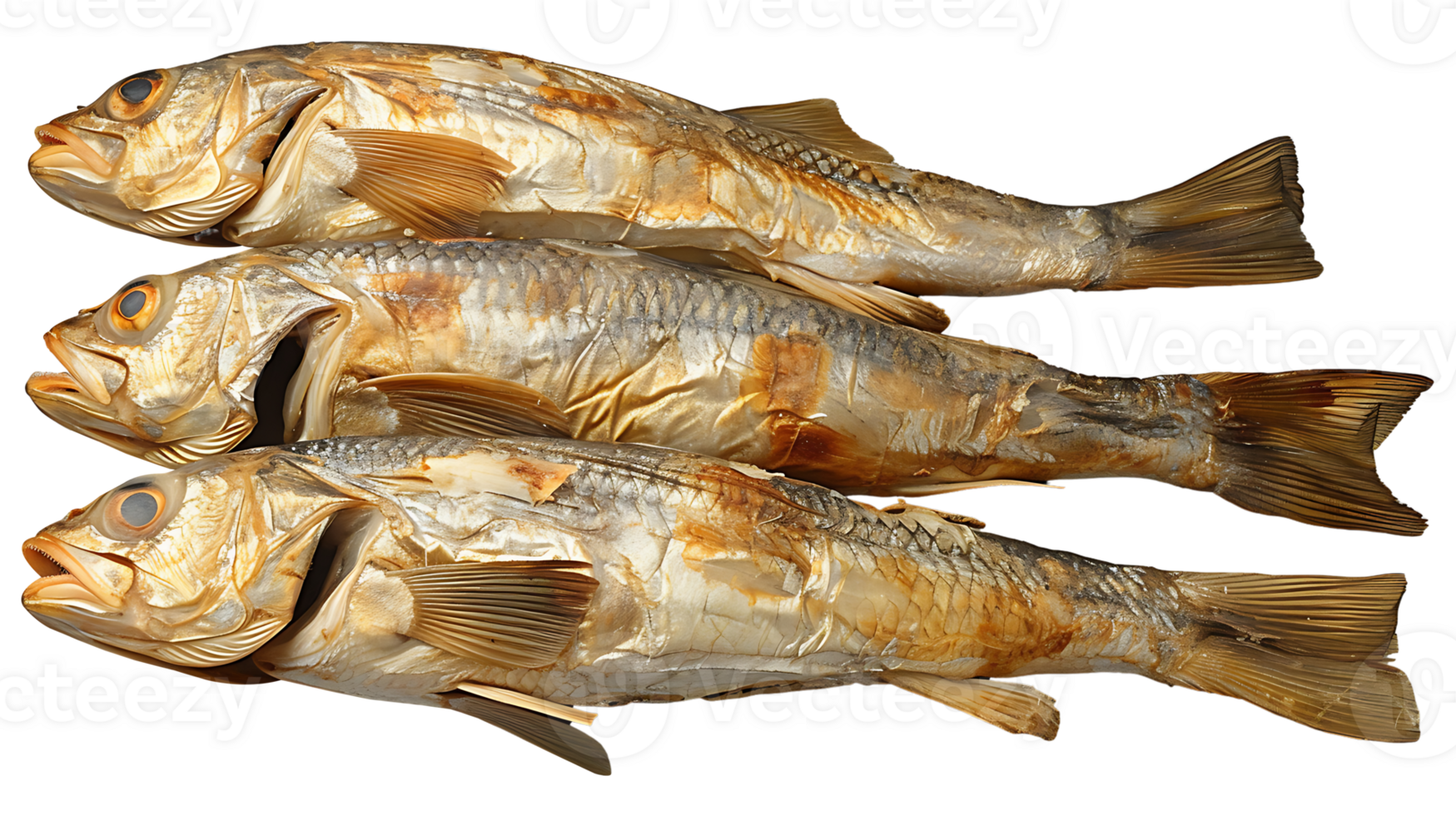 AI generated Dried fish on a transparent background. Dried fish png