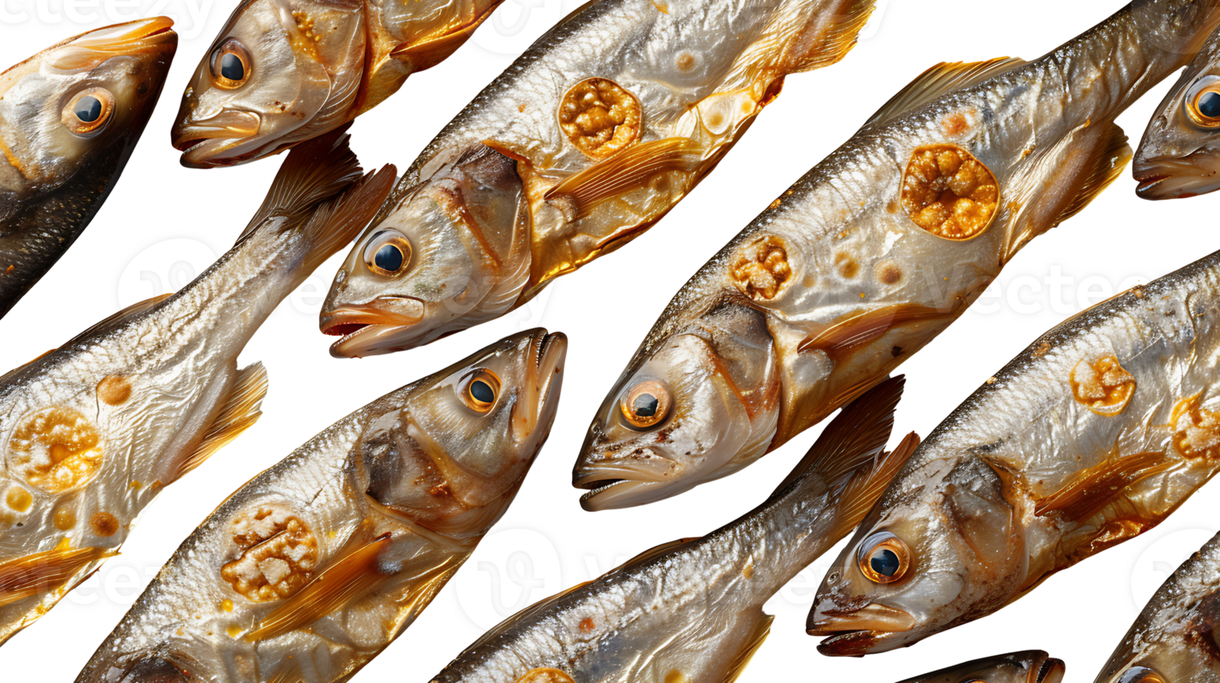 AI generated Dried fish on a transparent background. Dried fish png