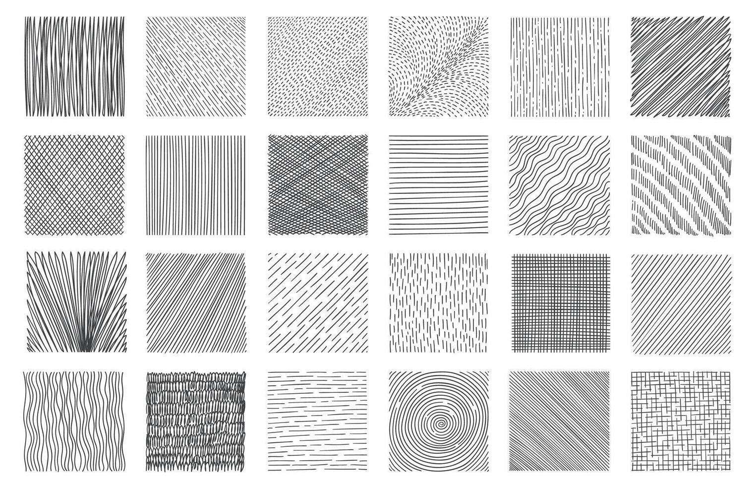 Hatching squares. Doodle geometric frame with crosshatch scratches, messy monochrome scratch drawing technic, paper draft artistic design. Vector isolated set