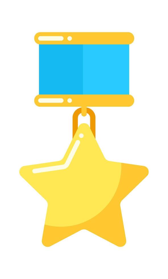 Military insignia in form star with ribbon vector