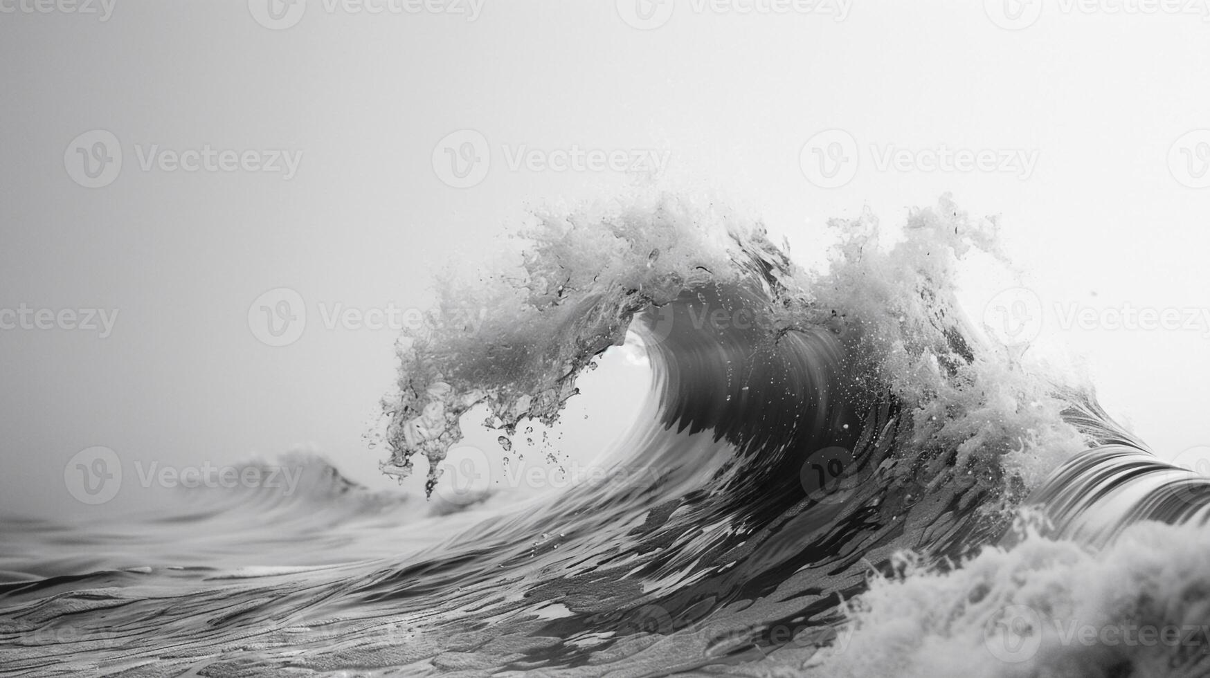 AI generated sofe water wave on white background . photo