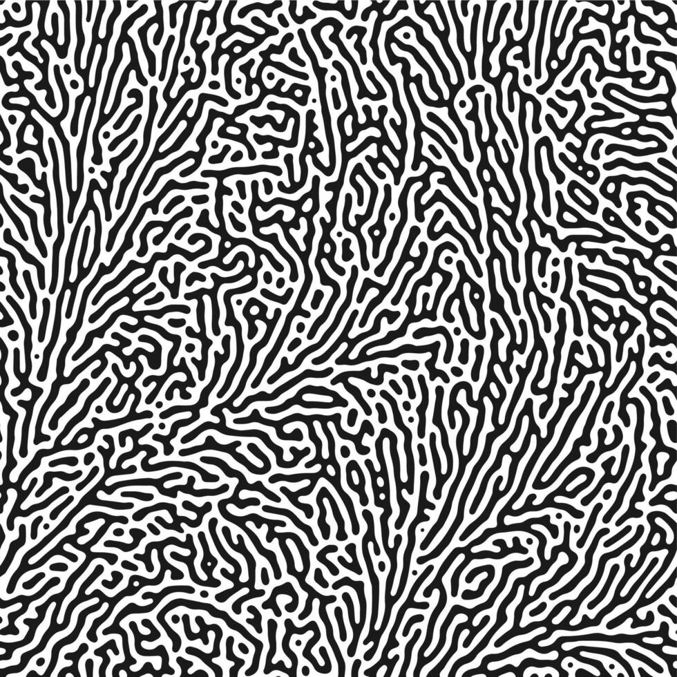 Seamless Organic pattern. Biological reaction diffusion. Creative abstract natural structure. Maze with wavy lines and dots vector texture