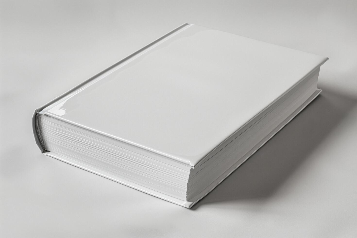 AI generated Blank book with white glossy cover photo