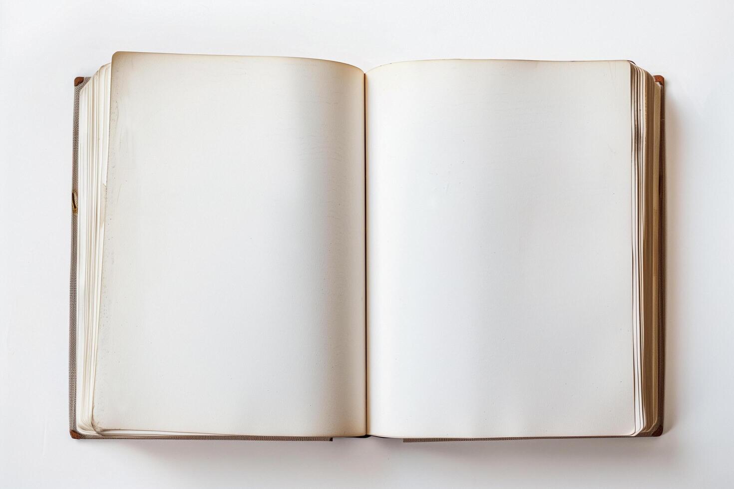 AI generated Old book with empty pages photo
