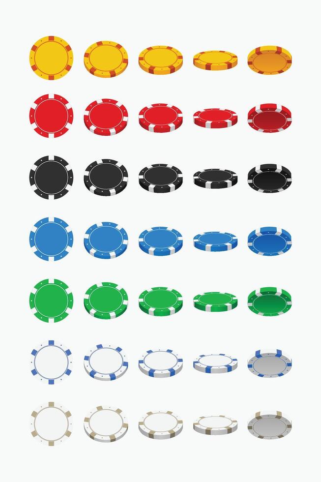 poker chips set isolated vector