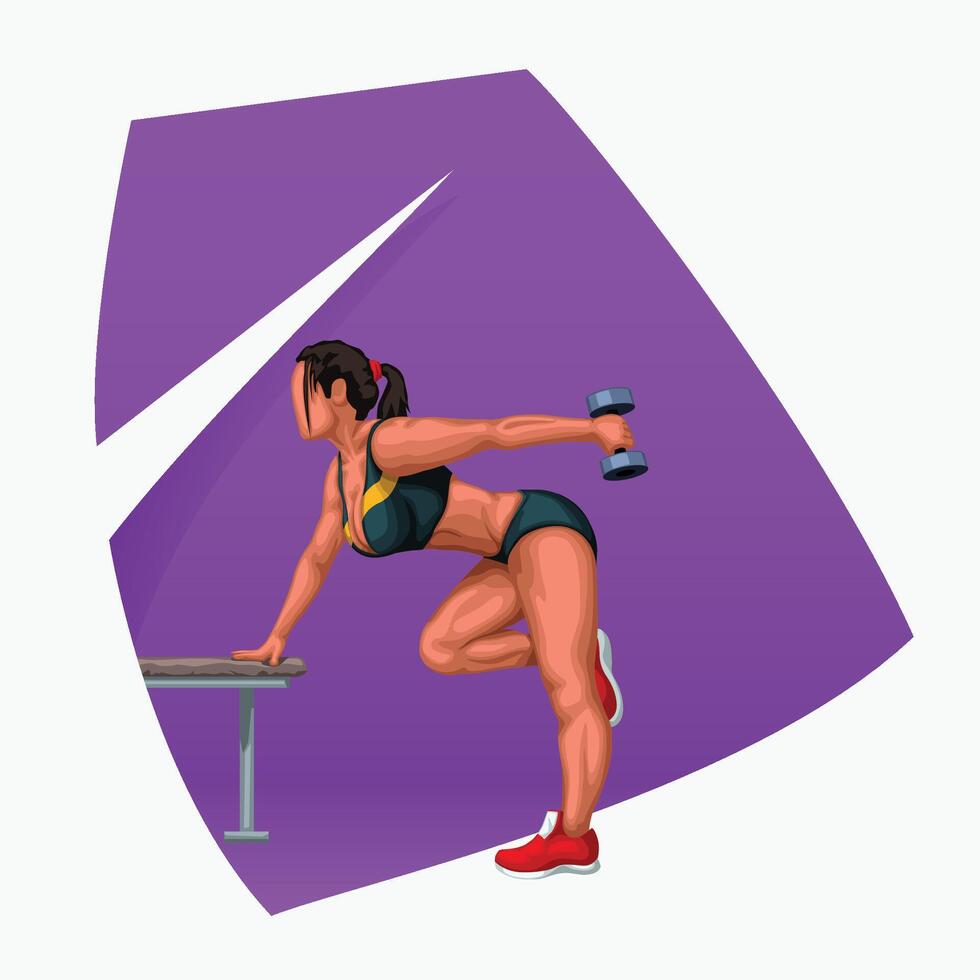 fitness woman working out vector