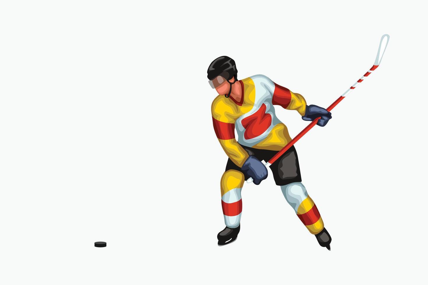 hockey jugador amarillo vector