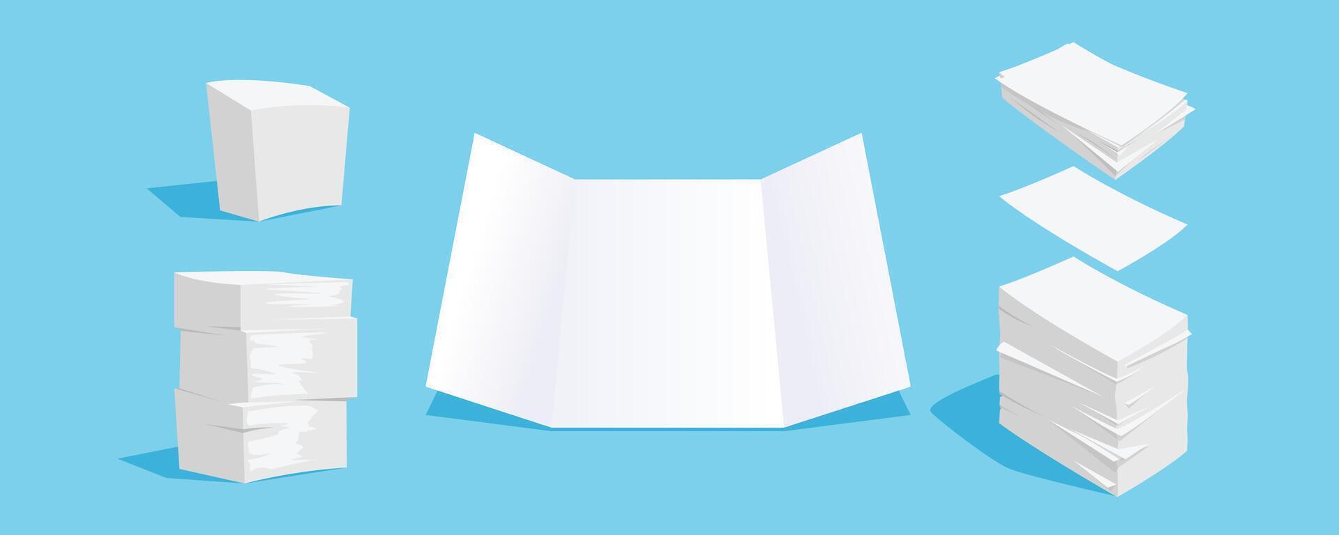 paper stacks set vector