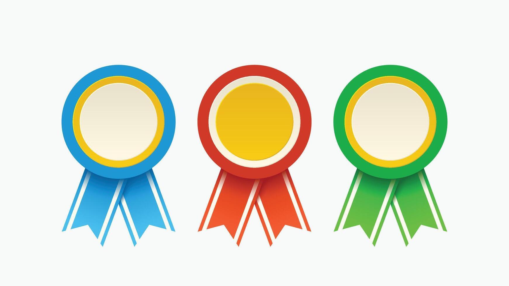 colorful set of medals vector