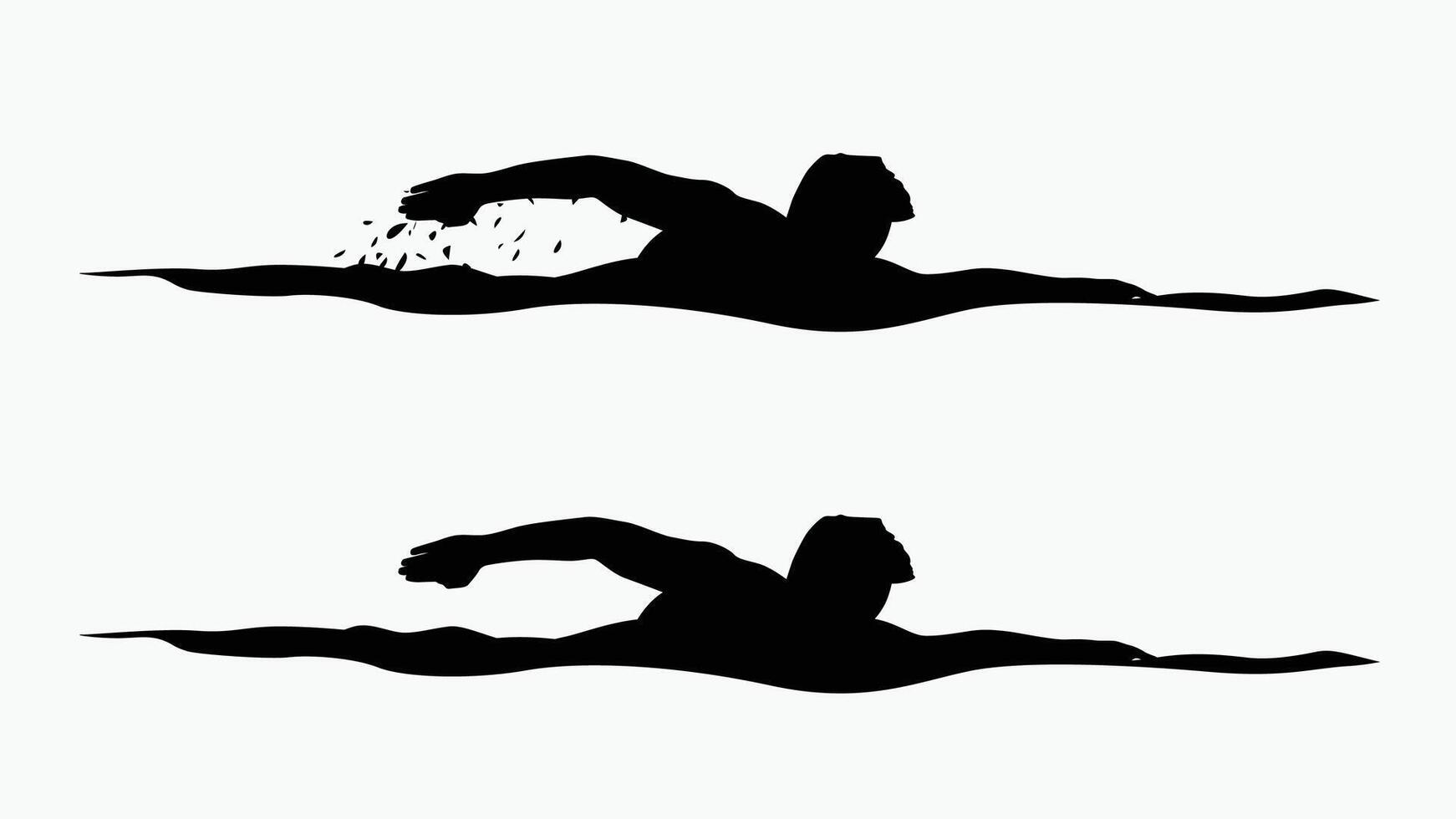 swimmer silhouettes on white vector