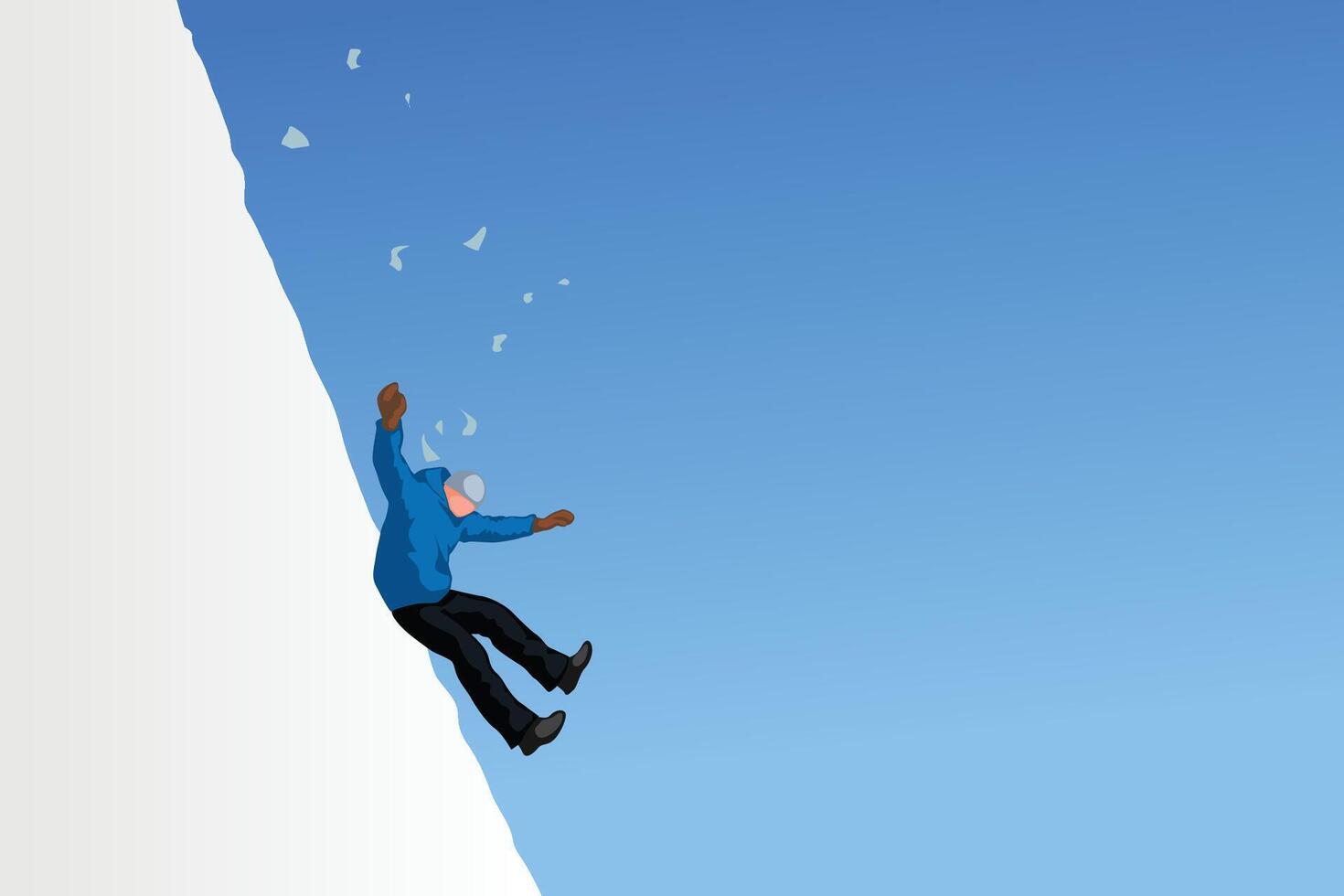 slipped man in mountains vector