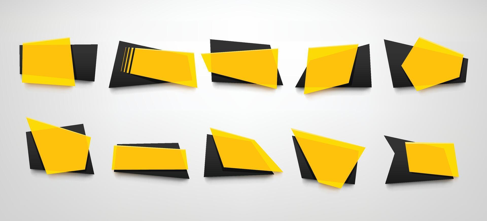 yellow banners set vector