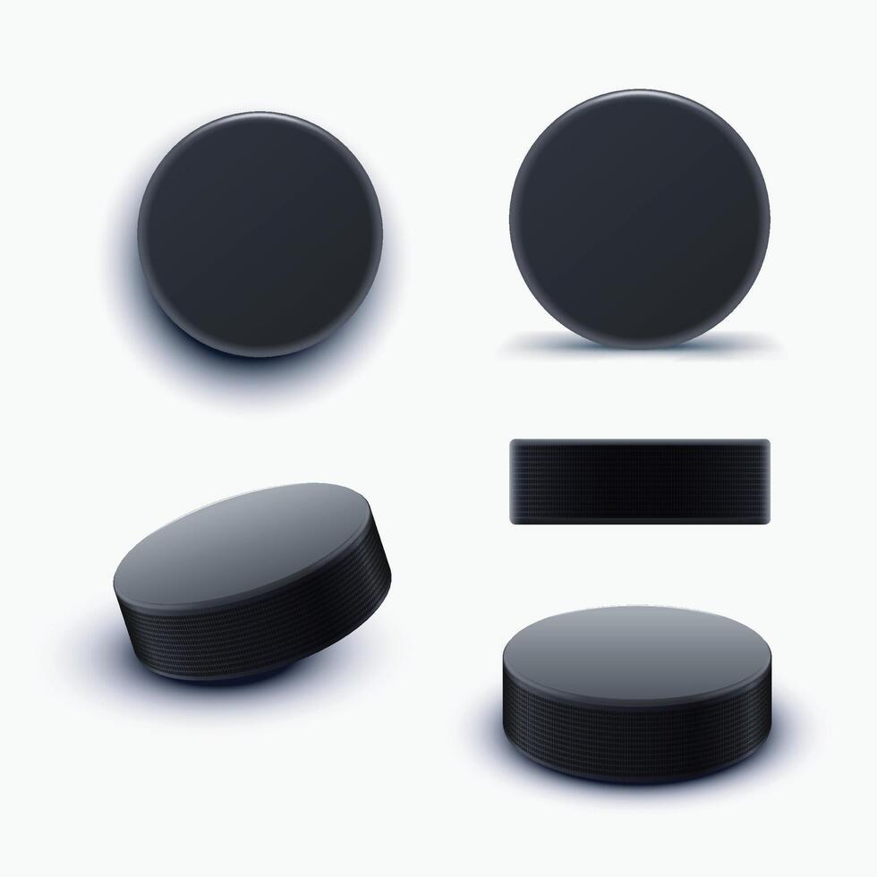 hockey puck set vector