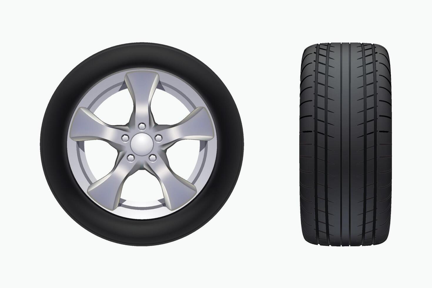 car wheels set vector