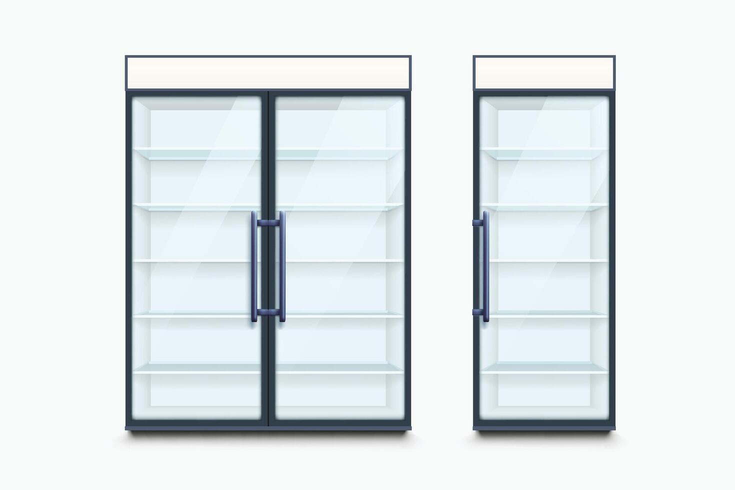 two commercial refrigerators vector