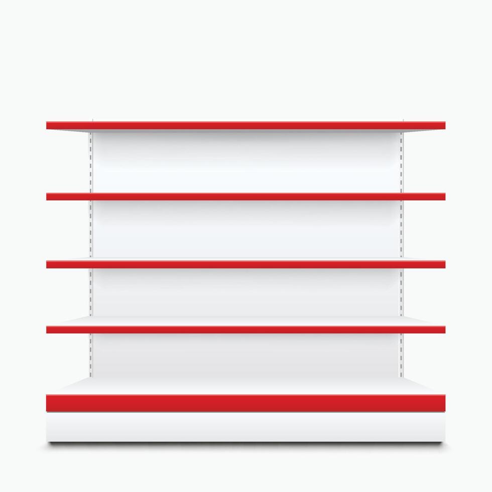 shelves with red front vector