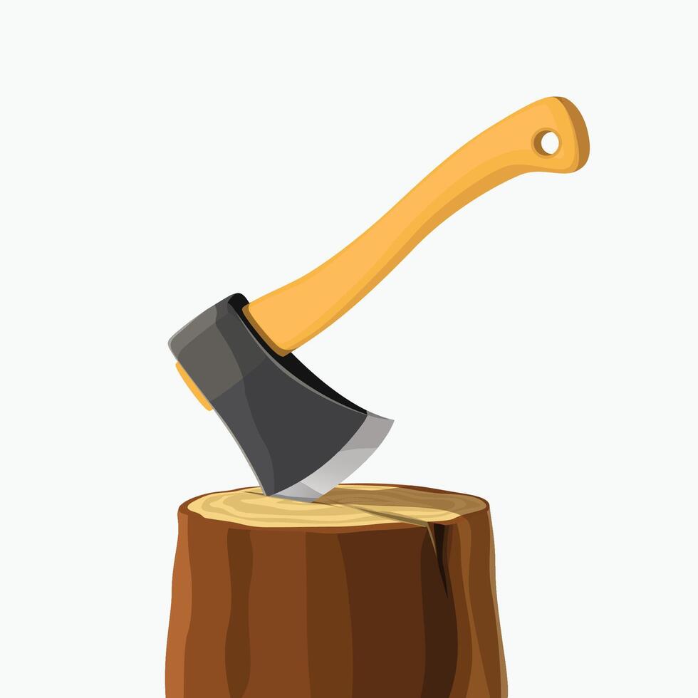 axe in stump vector