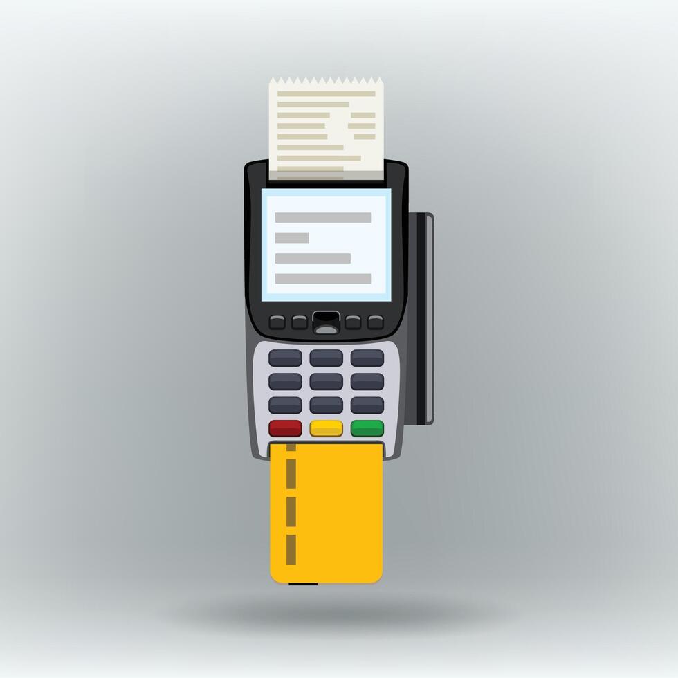 payment terminal on white vector