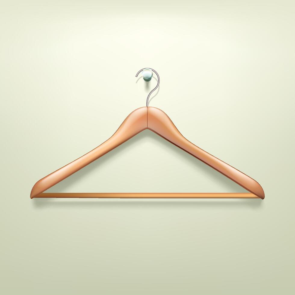 wooden hanger with shadow vector