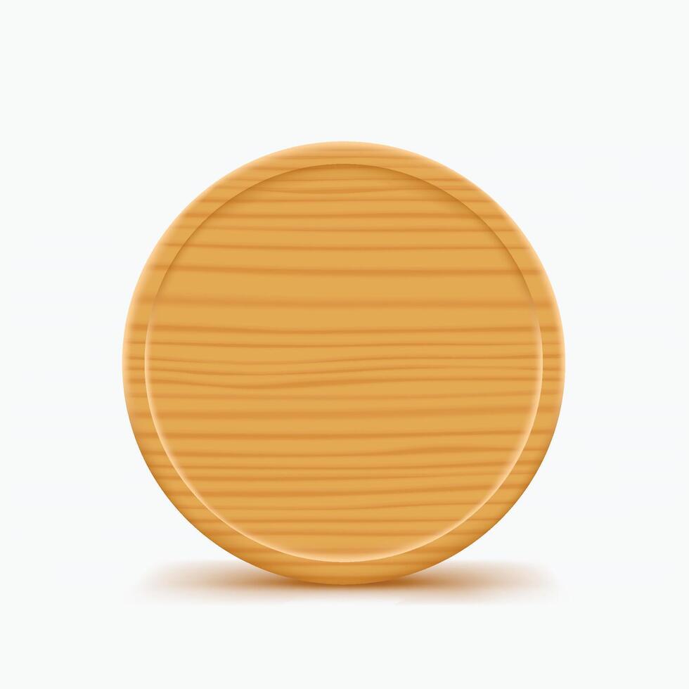 wooden round board vector