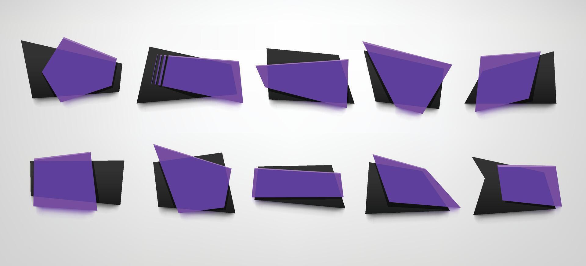 violet banners set vector