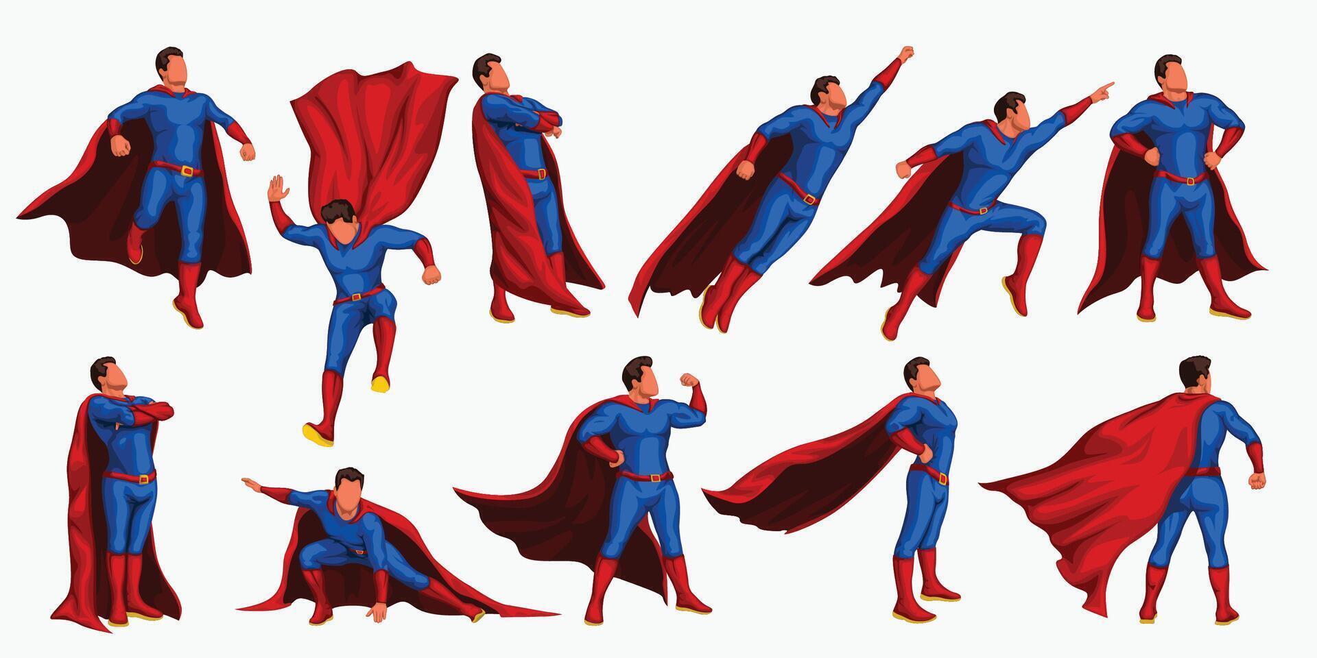 super hero set vector