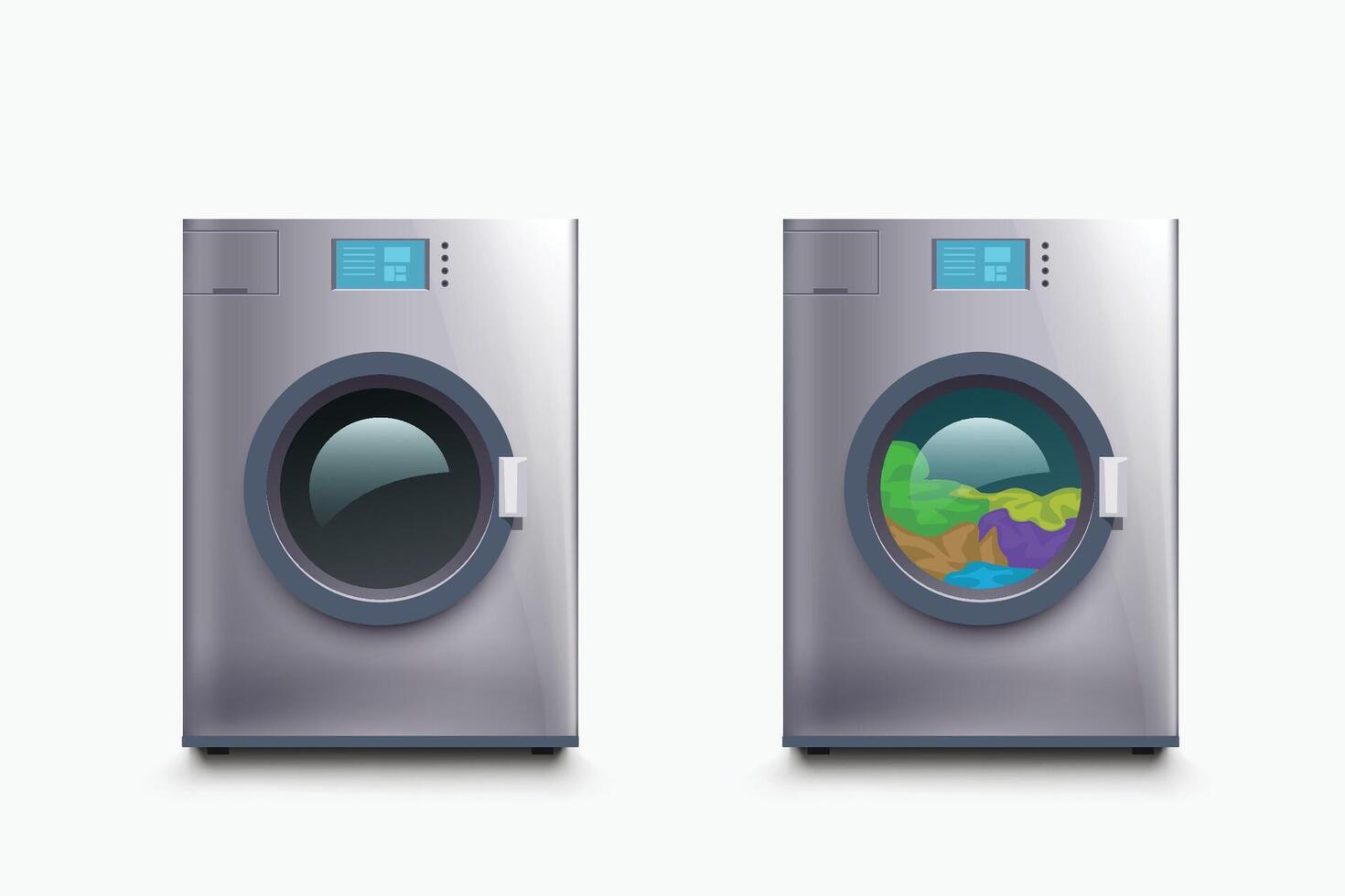wash maschine set vector
