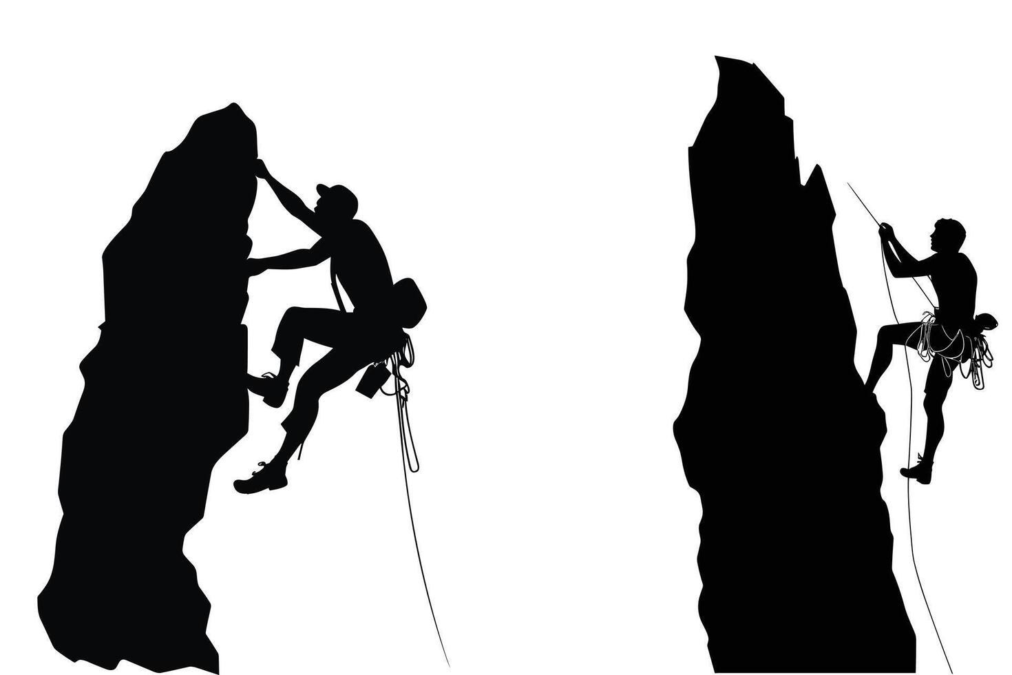 Climbing man silhouette, Hiking man climbing silhouette Silhouette of a Man hiking on mountain, hiking climbing silhouette vector