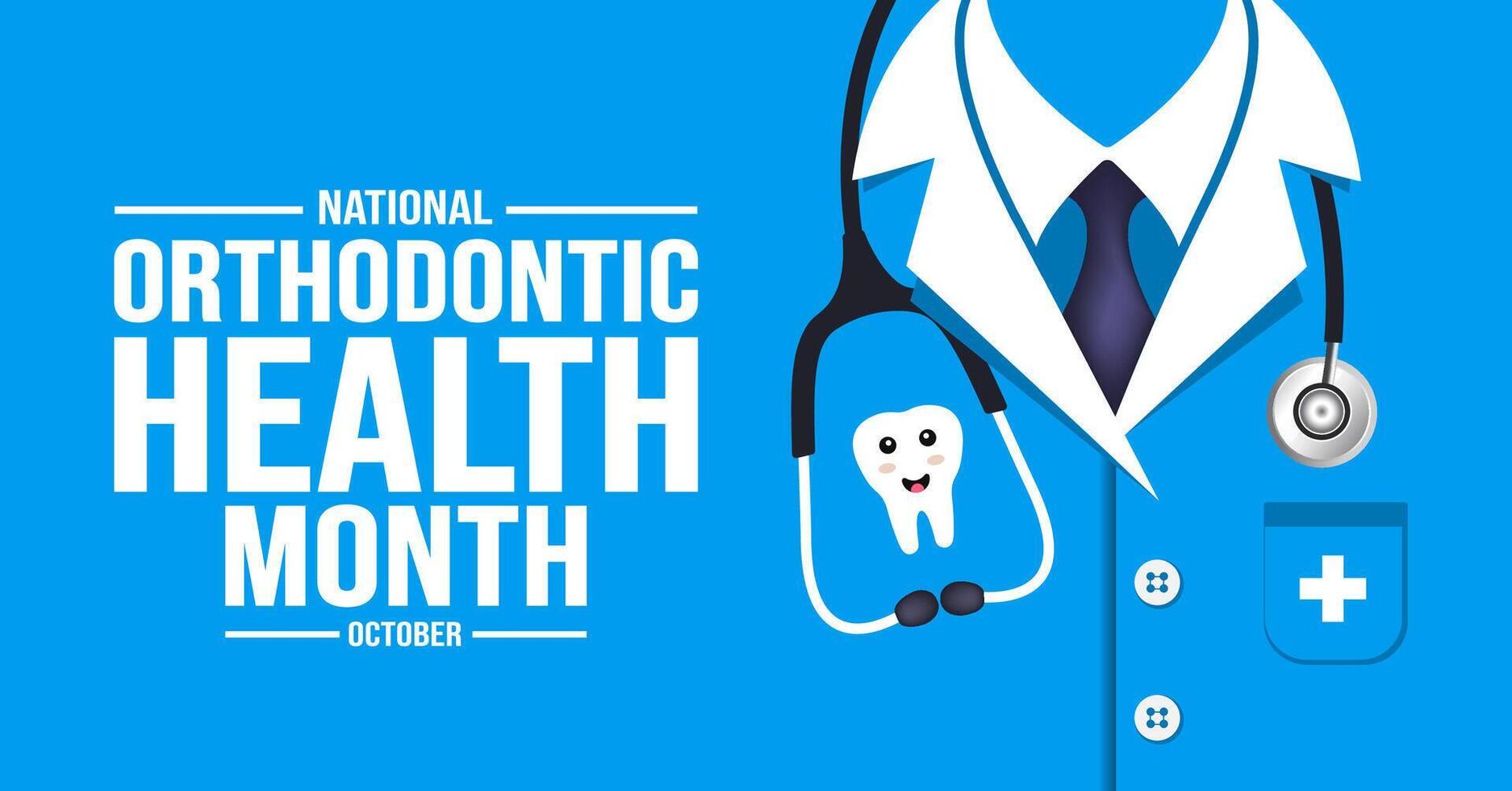 October is National Orthodontic Health Month background template. Holiday concept. background, banner, placard, card, and poster design template with text inscription and standard color. vector