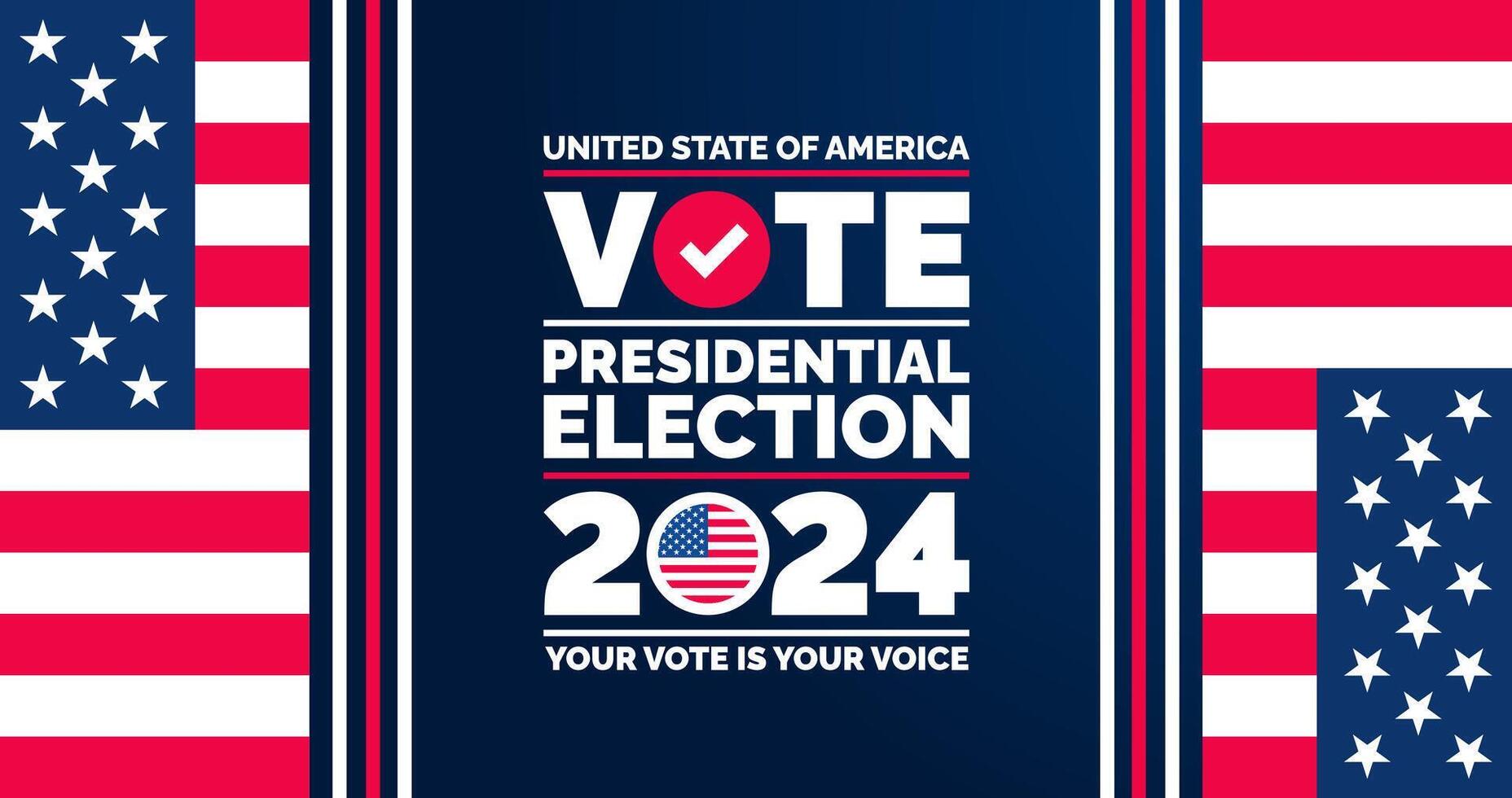 presidencial elección 2024 antecedentes diseño modelo con Estados Unidos bandera. votar en Estados Unidos bandera bandera diseño. elección votación póster. presidente votación 2024. político elección 2024 Campaña antecedentes. vector