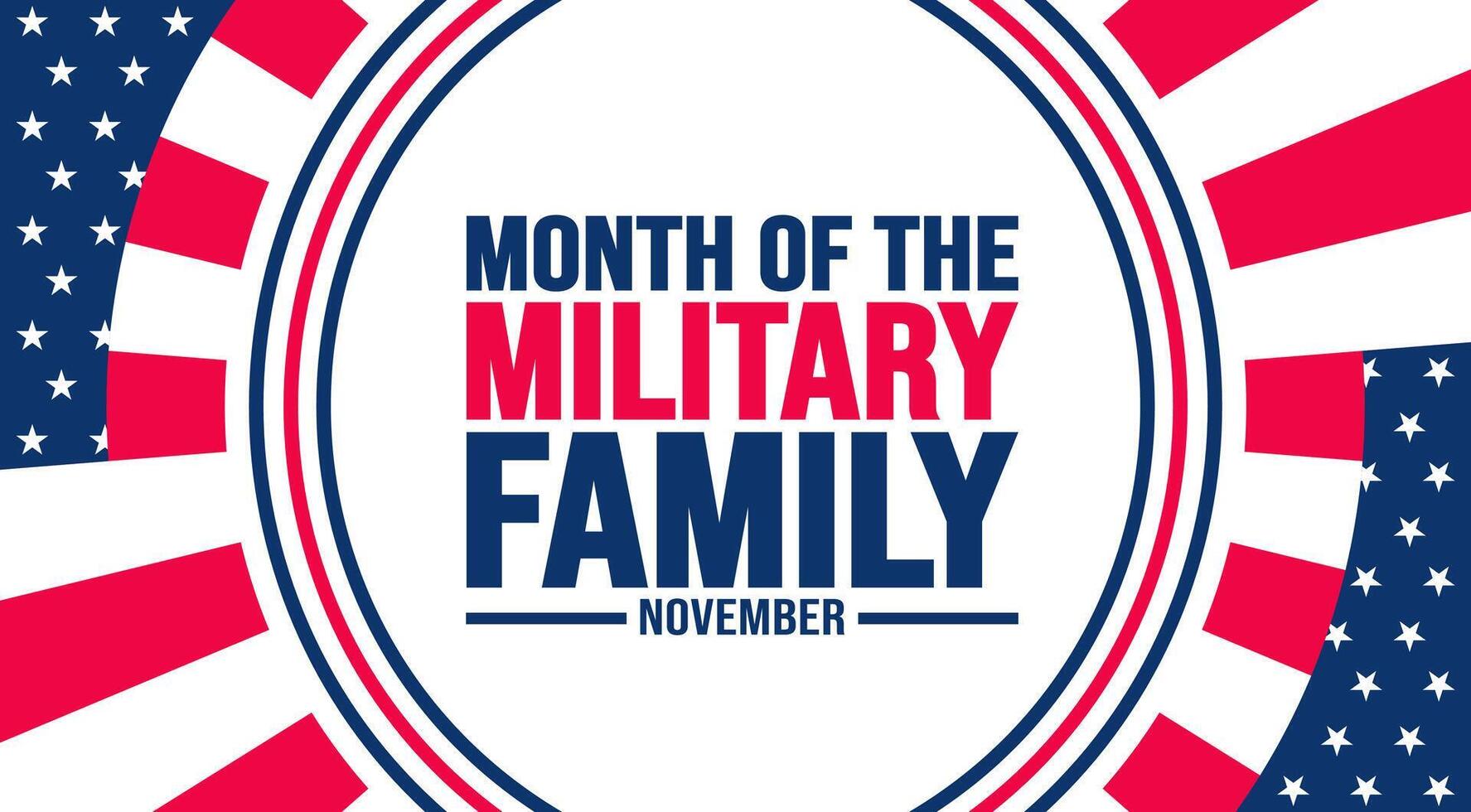 November is Month of the Military Family or Military family appreciation month background template. background, banner, placard, card, and poster design template with text inscription. vector
