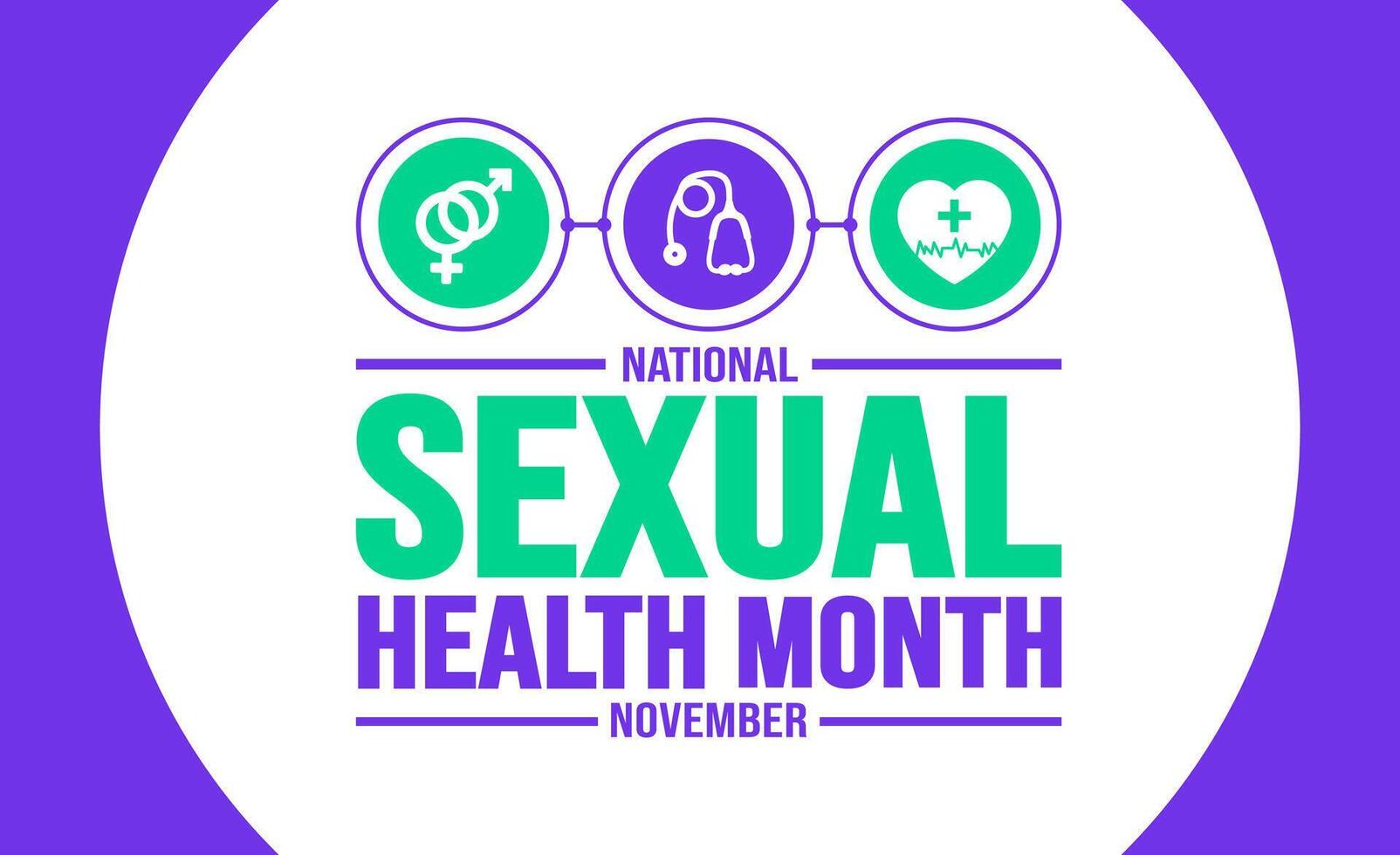 November is National Sexual Health Month background template. Holiday concept. background, banner, placard, card, and poster design template with text inscription and standard color. vector. vector