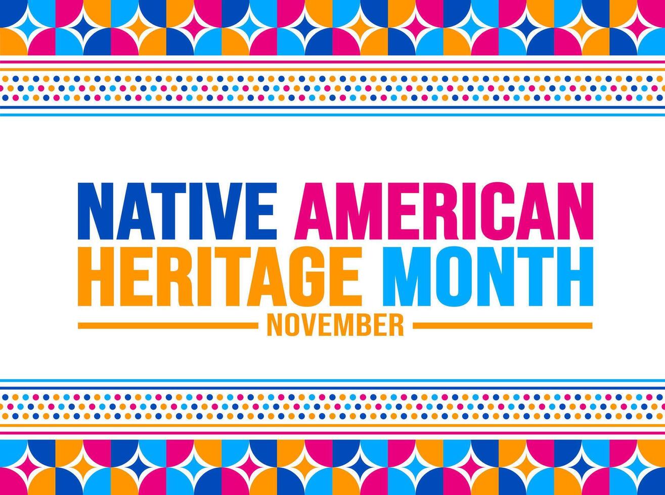 November is Native american heritage month background template. American Indian culture Celebrate annual in United States. use to banner, placard, card, poster design template with text inscription. vector