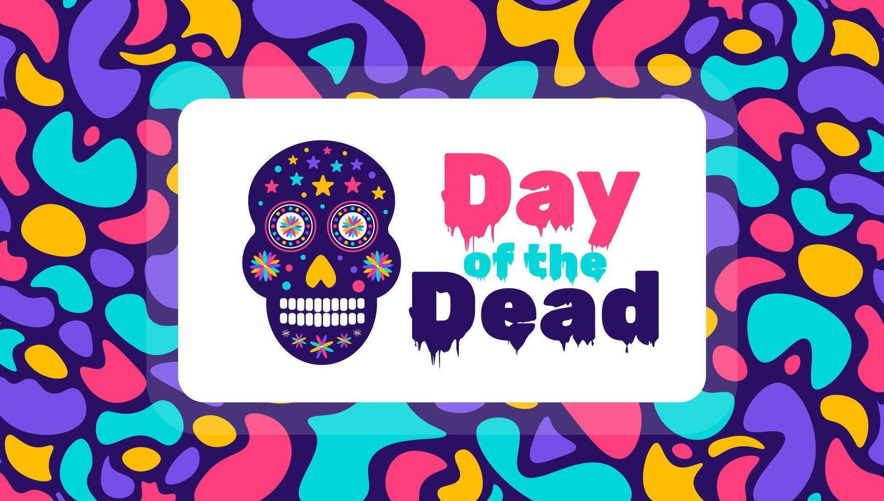 Day of the dead, Dia de los muertos, Dia de Muertos colorful Mexican skull pattern background design template. traditional Mexican holiday poster, party flyer, greeting card, banner and background. vector