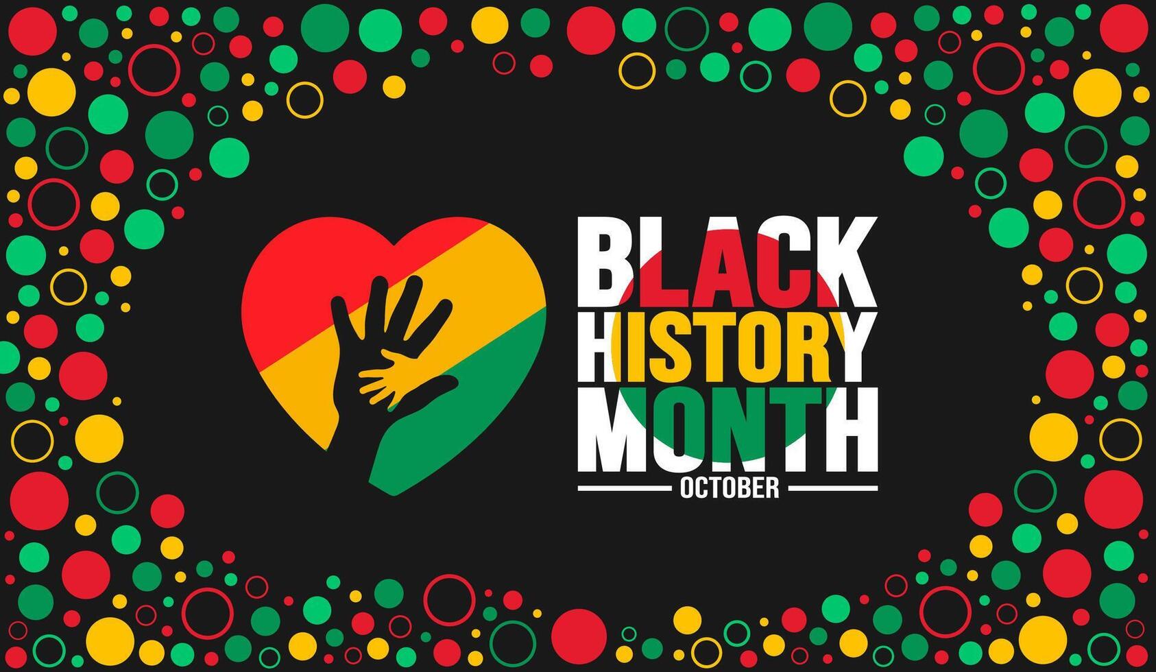 Black History Month background template Celebrated in October and February United States, Canada, Great Britain, Africa, Uk, Ireland. use to book cover, banner, placard, card, and poster. vector