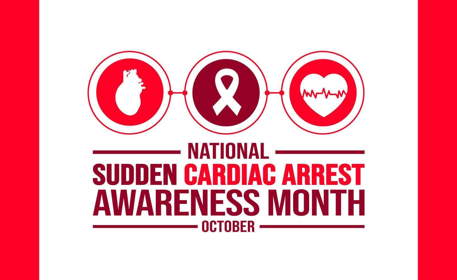 October is National Sudden Cardiac Arrest Awareness Month background template. Holiday concept. background, banner, placard, card, and poster design template with text inscription and standard color. vector